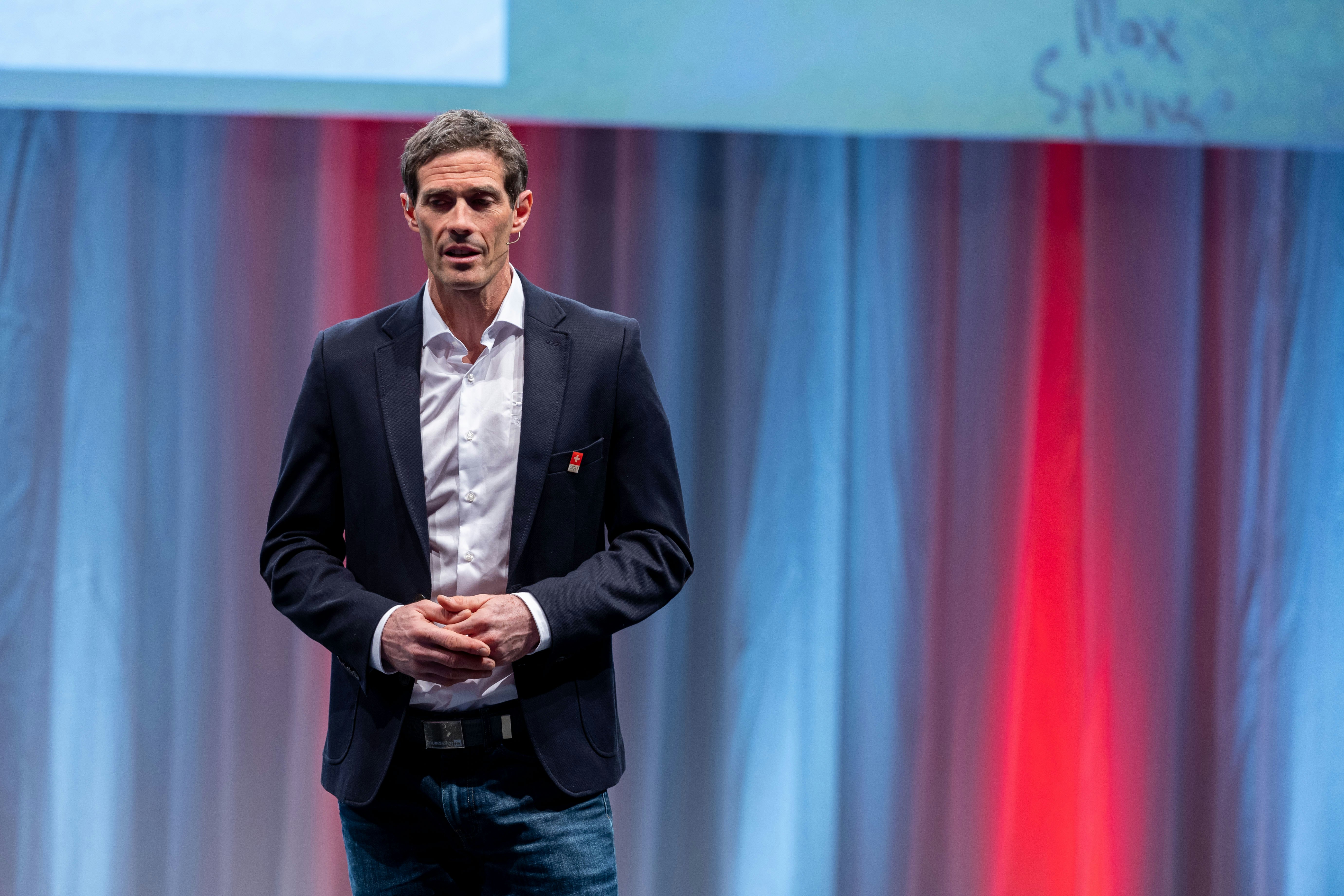 David Egli, Leiter Abteilung Sport bei Swiss Olympic, hält eine der Laudatios zu den Swiss Olympic Science Awards.
Foto: BASPO / Ueli Känzig