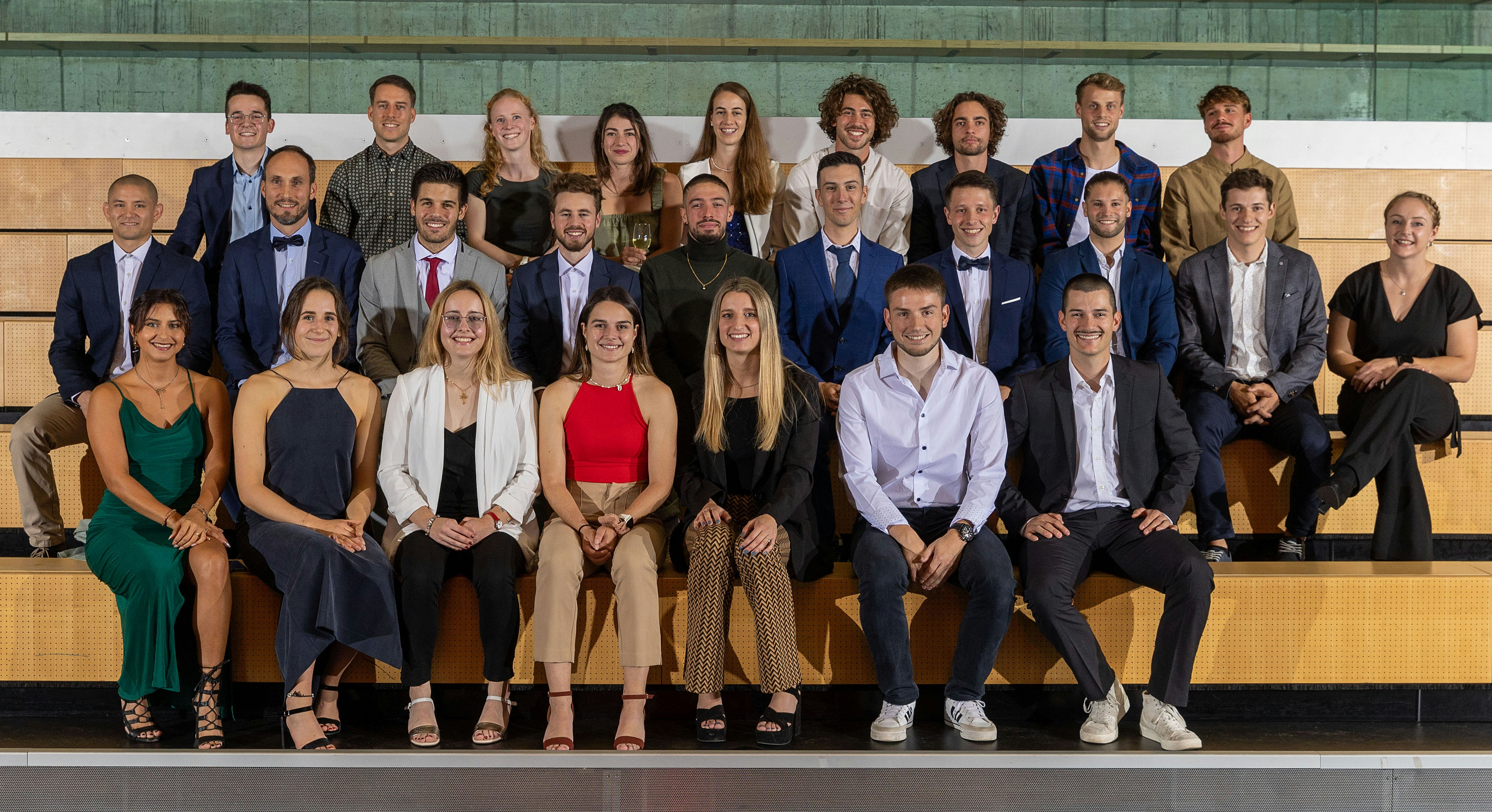 Absolvent/innen des BSc Science in Sports 2019-2022. Gruppenbild der Klasse während der Abschlussfeier
Foto: BASPO / Ueli Känzig