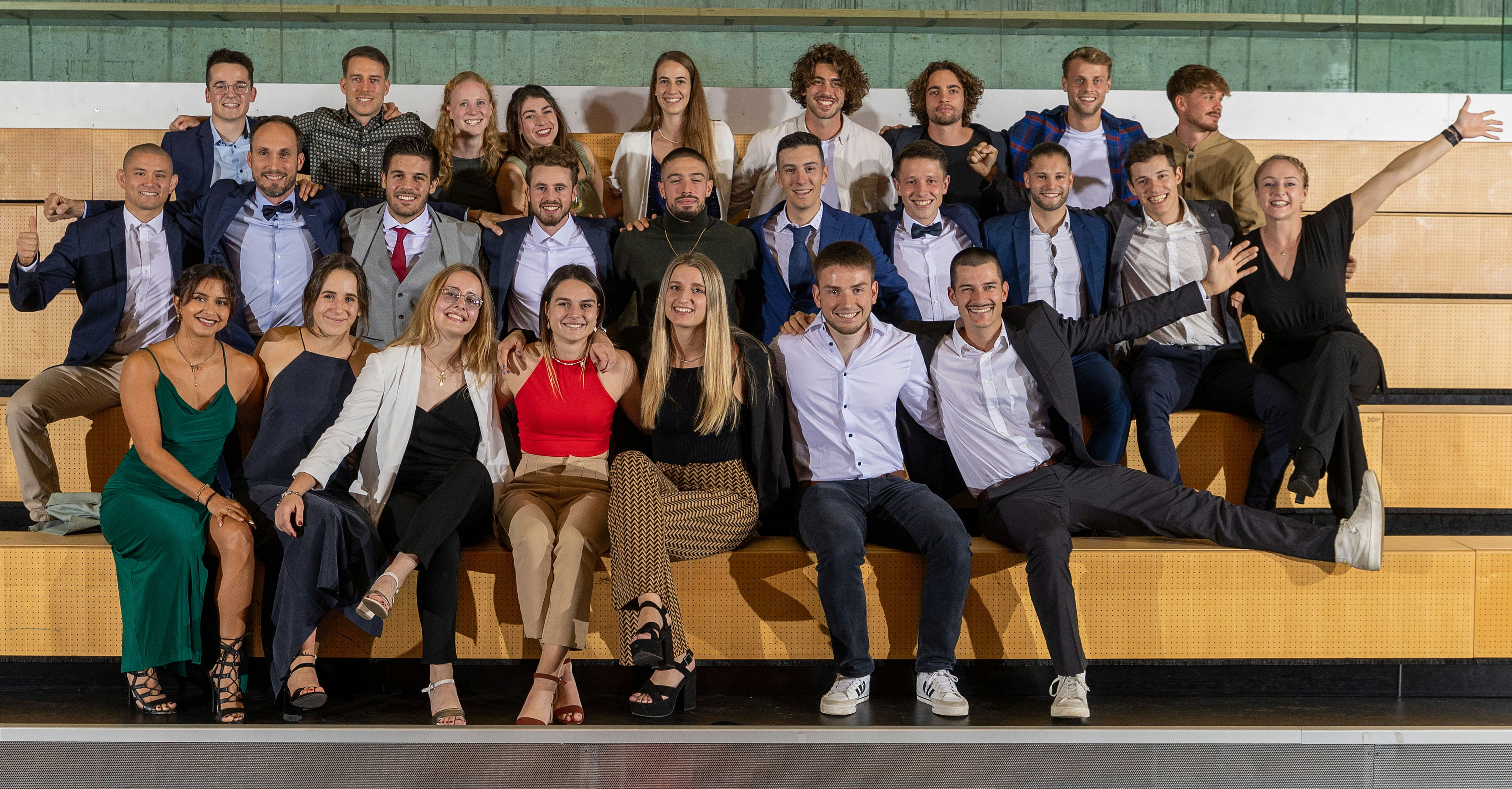Absolvent/innen des BSc Science in Sports 2019-2022. Gruppenbild der Klasse während der Abschlussfeier
Foto: BASPO / Ueli Känzig