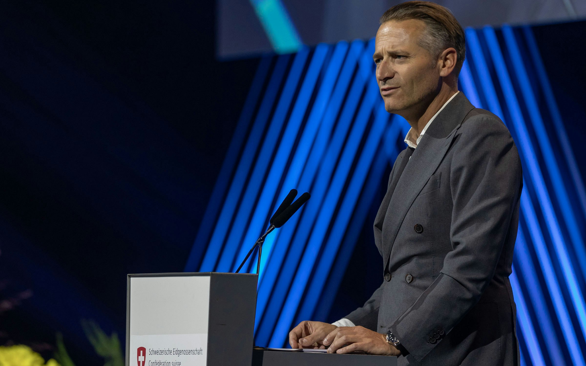 Gastreferent beim Anlass ist Raynald Aeschlimann, CEO und Präsident von OMEGA AG.
Foto: BASPO / Ueli Känzig